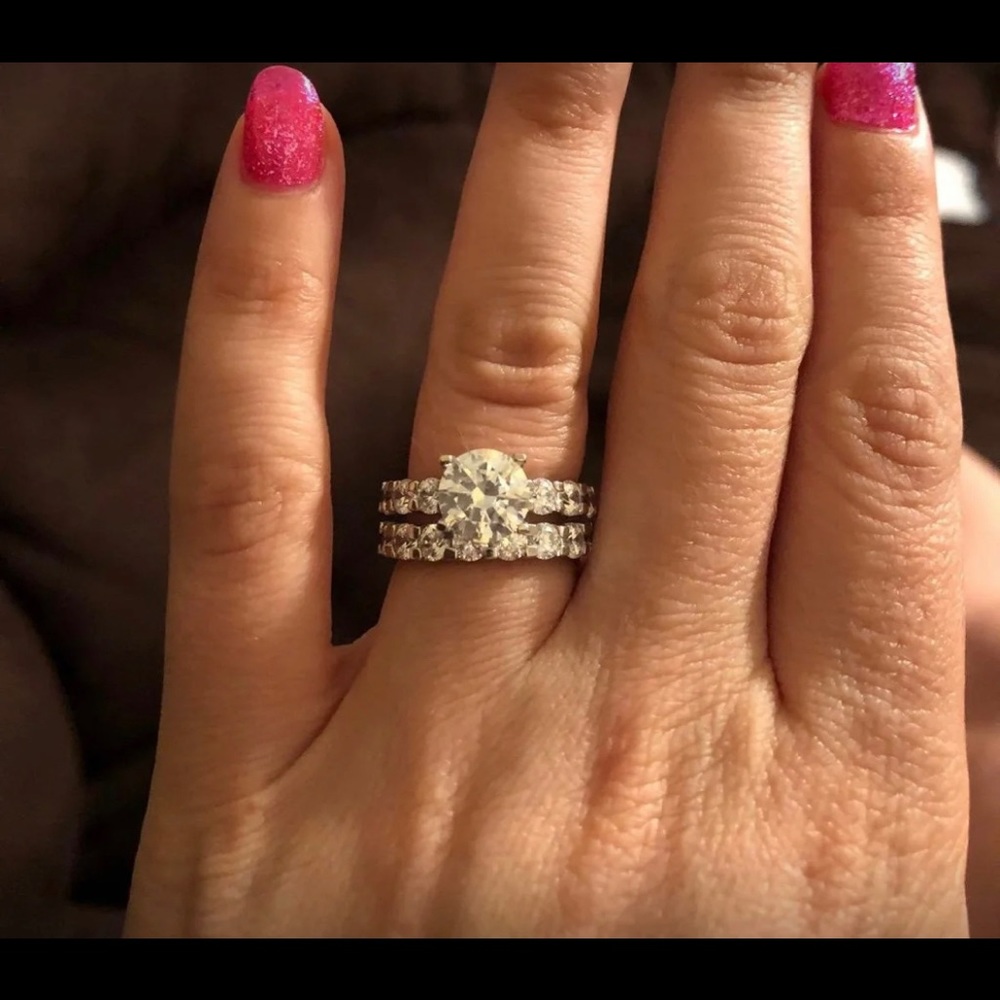 Swarovski Crystal Wedding Band Set